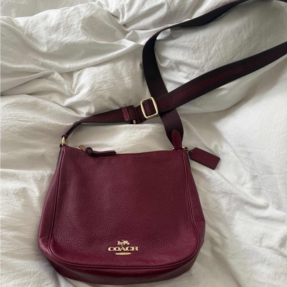 Coach Red Leather Crossbody Bag with Adjustable Strap